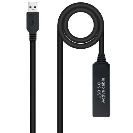 Nanocable Cable USB 3.0 Prolongador con Amplificador 10m Negro Nanocable Cable USB 3.0 Prolongador con Amplificador 10m Negro